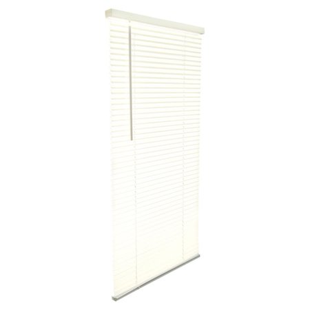WORK-OF-ART Vinyl 1 in. Cordless Mini-Blinds, 43 x 64 in. - Alabaster WO2513316